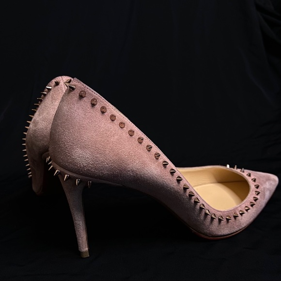 - Christian Louboutin Anjalina 85 Velours Spike Pointed Toe Pumps - Pink B… - Picture 5 of 16